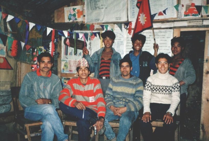 Schoolroom and Nepalese Teachers at Tilje Village