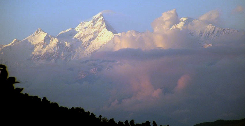 Himal Chuli and the Baudha Peak from near Gorkha