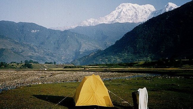 Annapurna South Peak from camp on the Mardi Khola