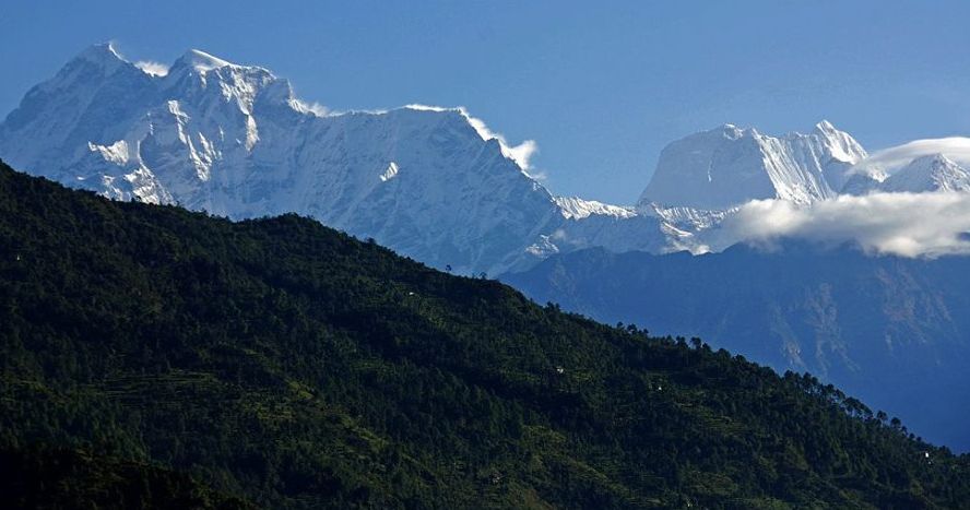 Mount Gauri Shankar and Menlungtse in the Rolwaling Himal