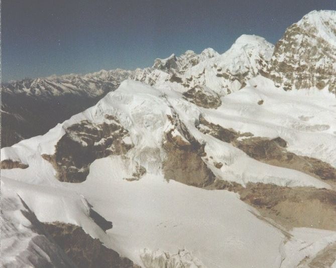 Peaks across Drolamboa Glacier from Parchamo
