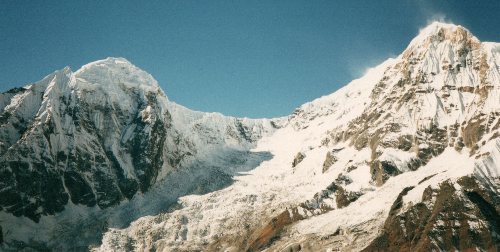 Hiunchuli and Annapurna South from Rakshi Peak