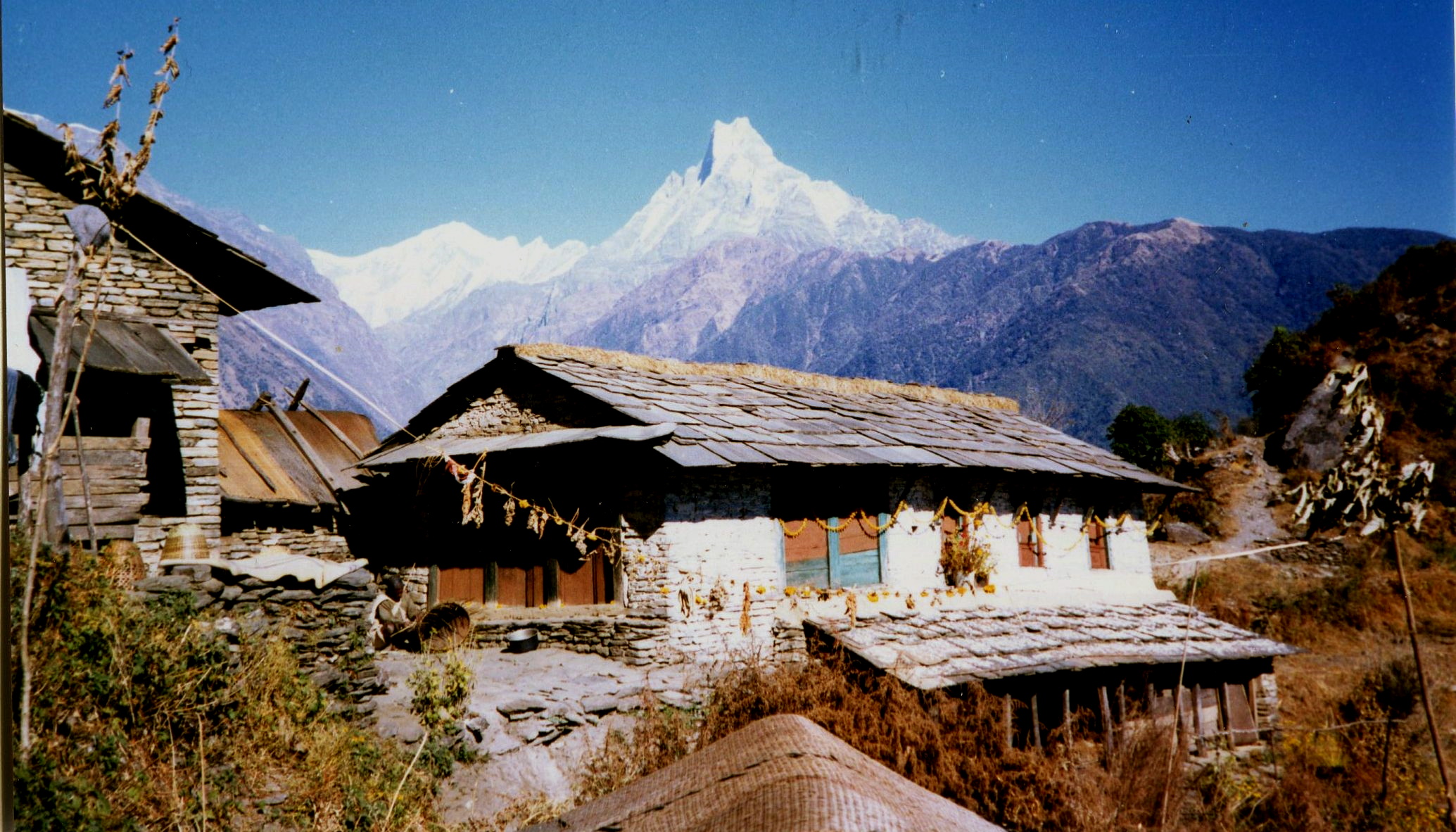Mount Macchapucchre, The Fishtail Mountain on approach to Gandrung