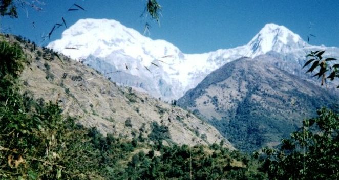 Annapurna South and Hiunchuli on route to Chomrong