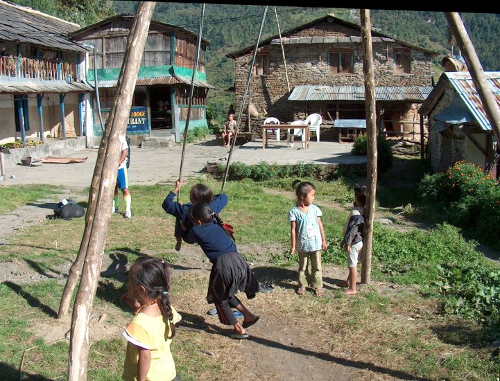 Nepalese children at Trekking Lodge and Farm in Chomrong