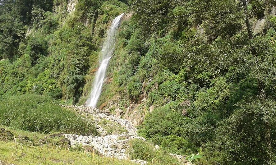 Waterfall on route to Annapurna Sanctuary