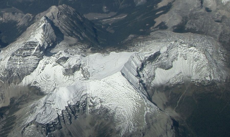 Aerial view of the Canadian Rockies