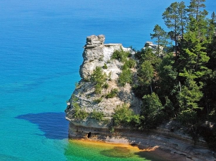Pictured Rocks National Lakeshore on Lake Superior in Michigan