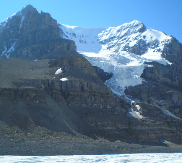 Mount Andromeda from the Athabasca Glacier in the Canadian Rockies of Alberta