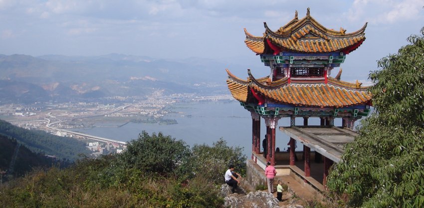 Dian Chi ( Lake Dian ) from Pagoda at Dragon Gate on Xi Shan ( Western Hills )