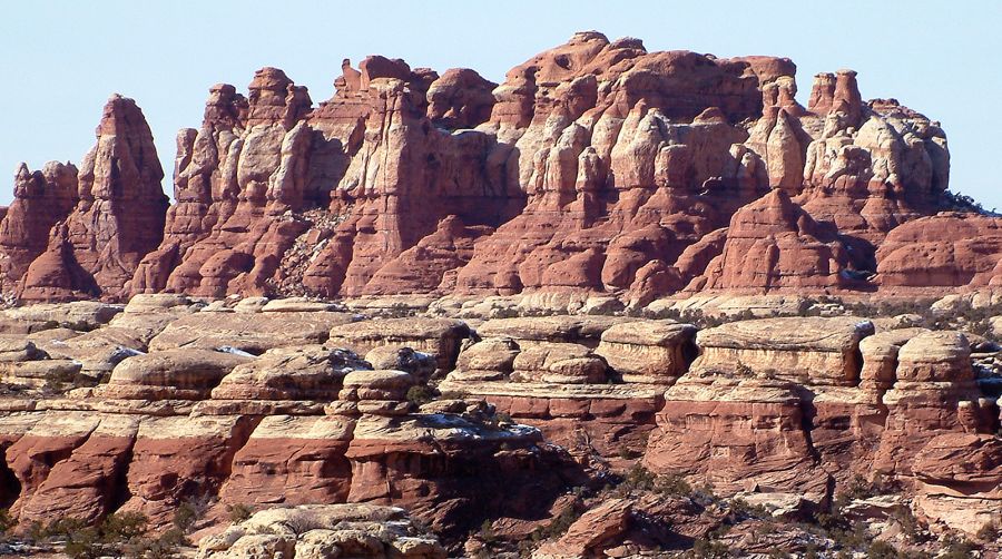 Sandstone Pinnacles in the Needles District of Canyonlands National Parkon the trail from Elephant Hill to Chesler Park