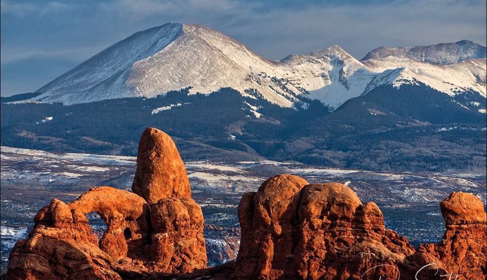 Turret Arch and La Sal Mountains