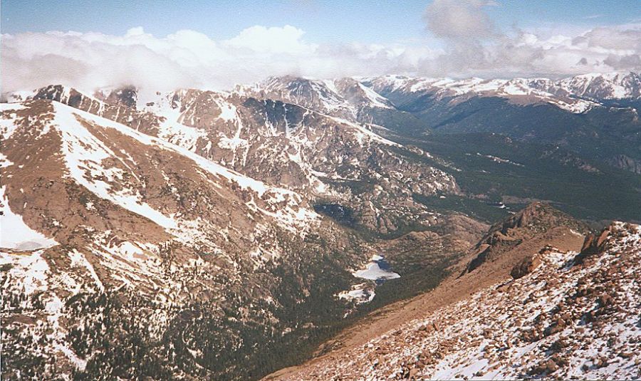 Glacier Gorge from Storm Peak in Colorado Rocky Mountain National Park