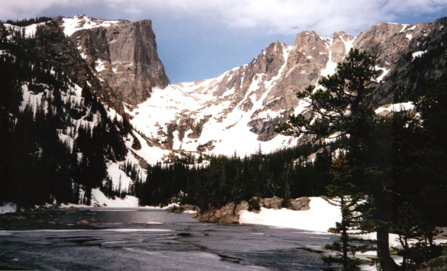 Hallet Peak from Emerald Lake in Rocky Mountain National Park