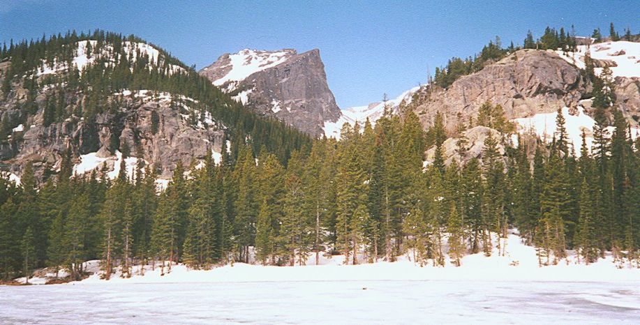 Hallet Peak from Dream Lake in the Colorado Rocky Mountains
