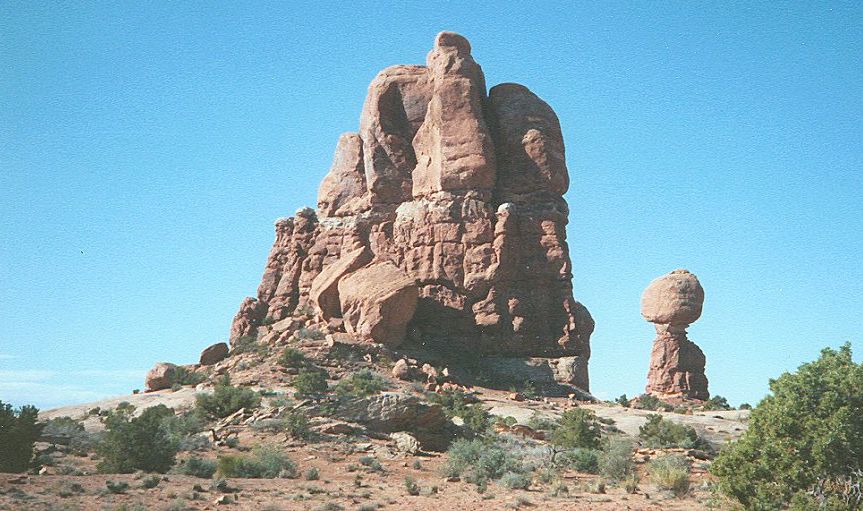 Rock Pinnacles and Balanced Rock in Arches National Park