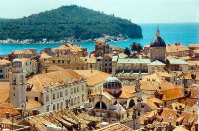 City Centre of Dubrovnik on the Dalmatian Coast of Croatia