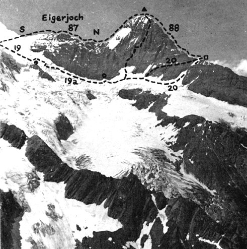 Eiger ascent routes - South Ridge and Mittelegi Ridge