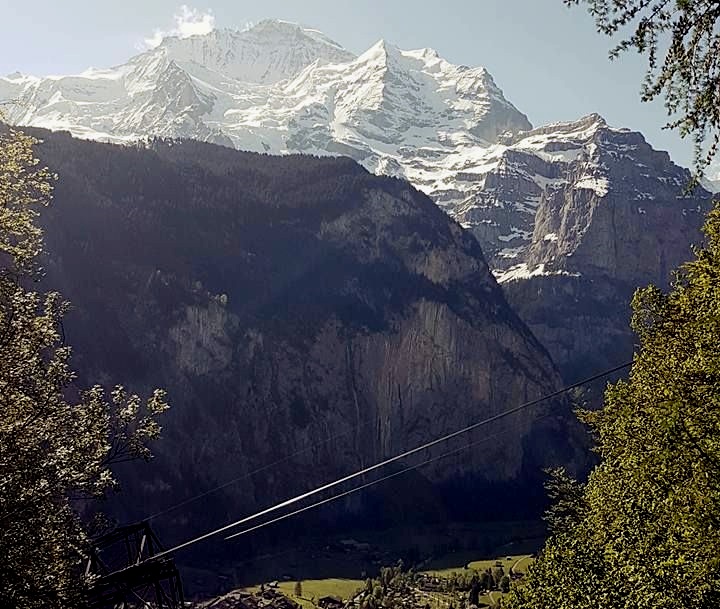 Jungfrau above the Lauterbrunnen Valley in the Bernese Oberlands of the Swiss Alps