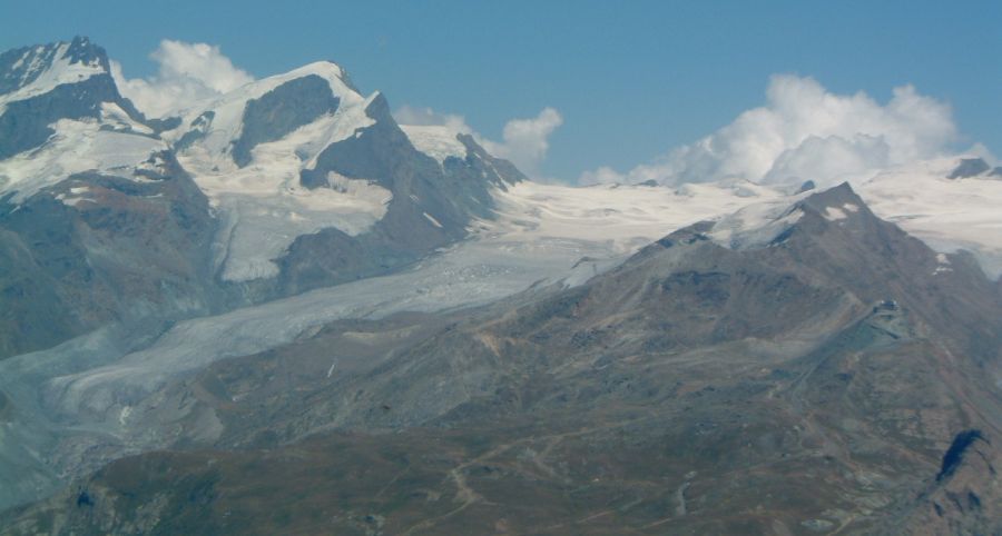 View from the Hornli Hut above Zermatt