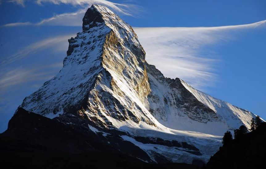 Matterhorn above Zermatt in the Valais Region of the Swiss Alps