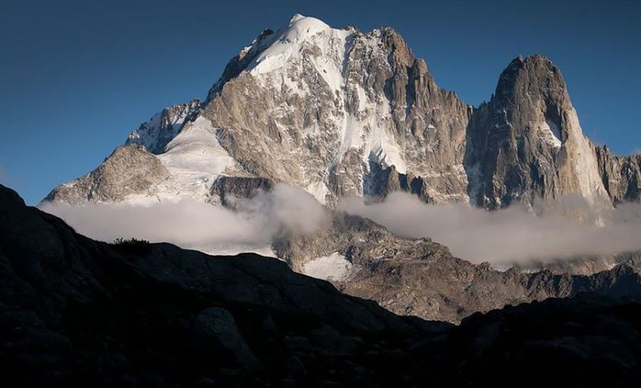 The Aiguille Verte and Aiguille du Dru in the Mont Blanc Massif