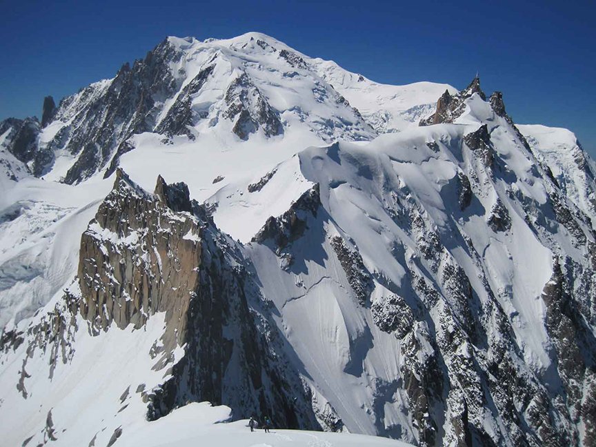 Mont Blanc and Aiguille du Midi above Chamonix