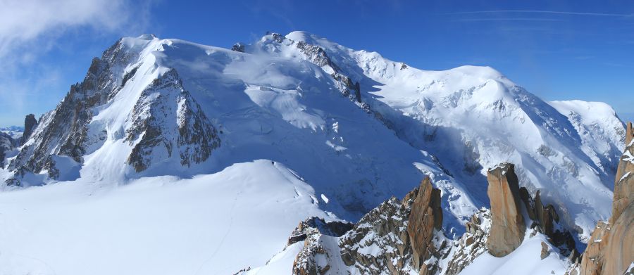 Mont Blanc from Aiguille du Midi in the French Alps at Chamonix
