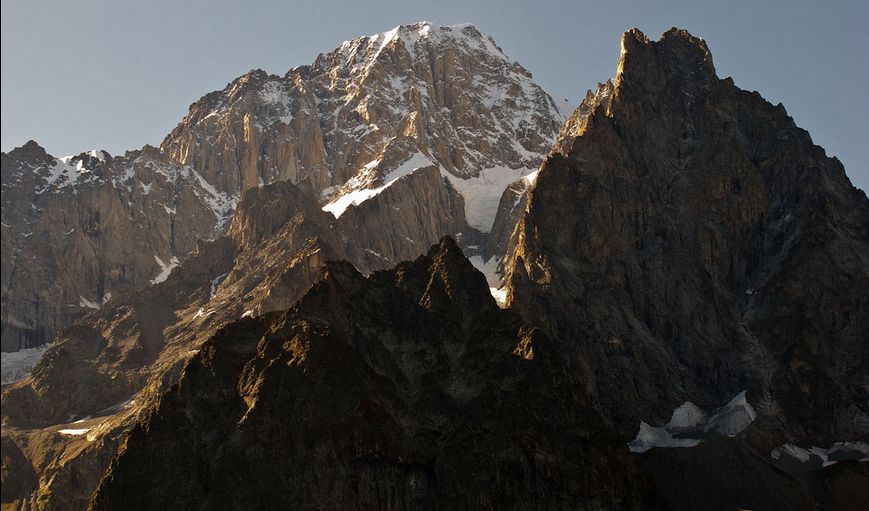 Monte Bianco ( Mont Blanc ) from Courmayeur in NW Italy