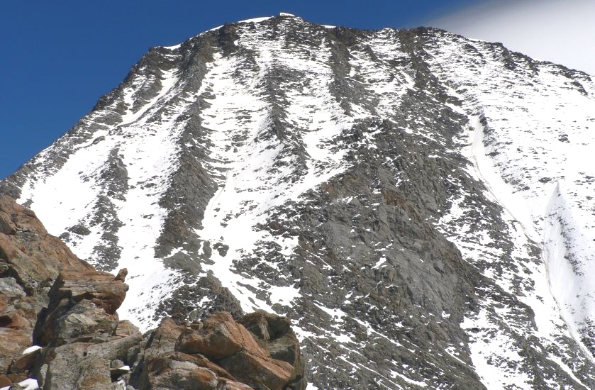 Goutier Ridge on ascent to Refuge du Goutier on Mont Blanc