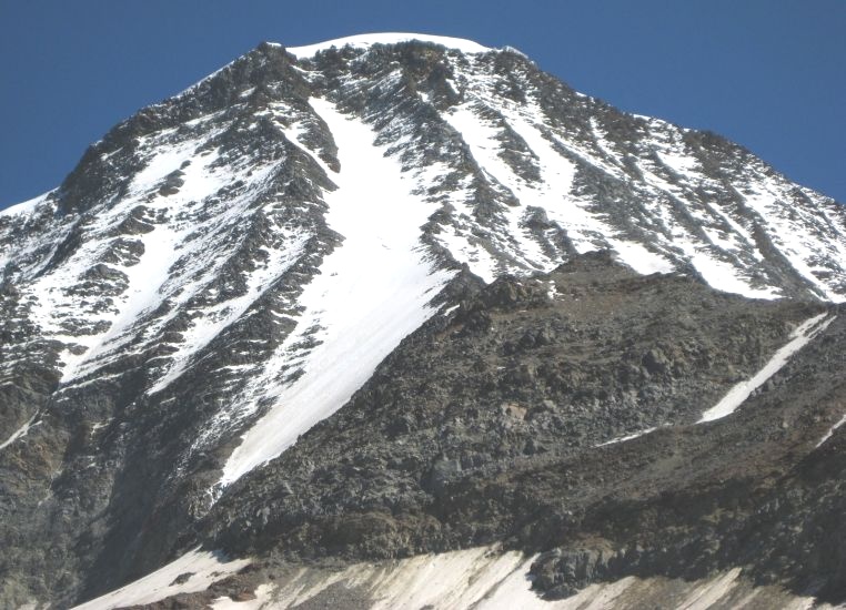 Goutier Ridge on ascent to Refuge du Goutier on Mont Blanc