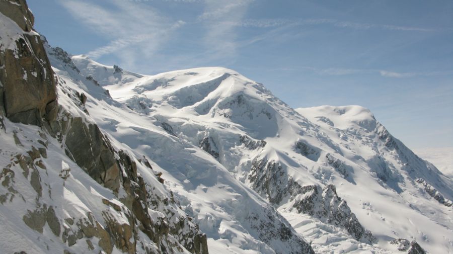Mont Blanc from the Grande Couloir on normal route of ascent