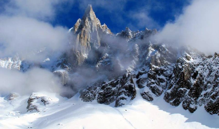 The Aiguille du Dru in the Mont Blanc Massif