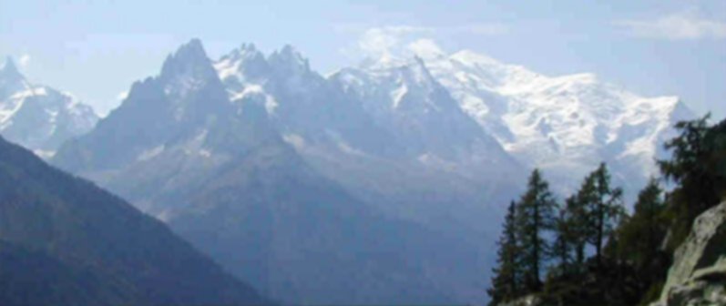 Chamonix Aiguille and Mont Blanc