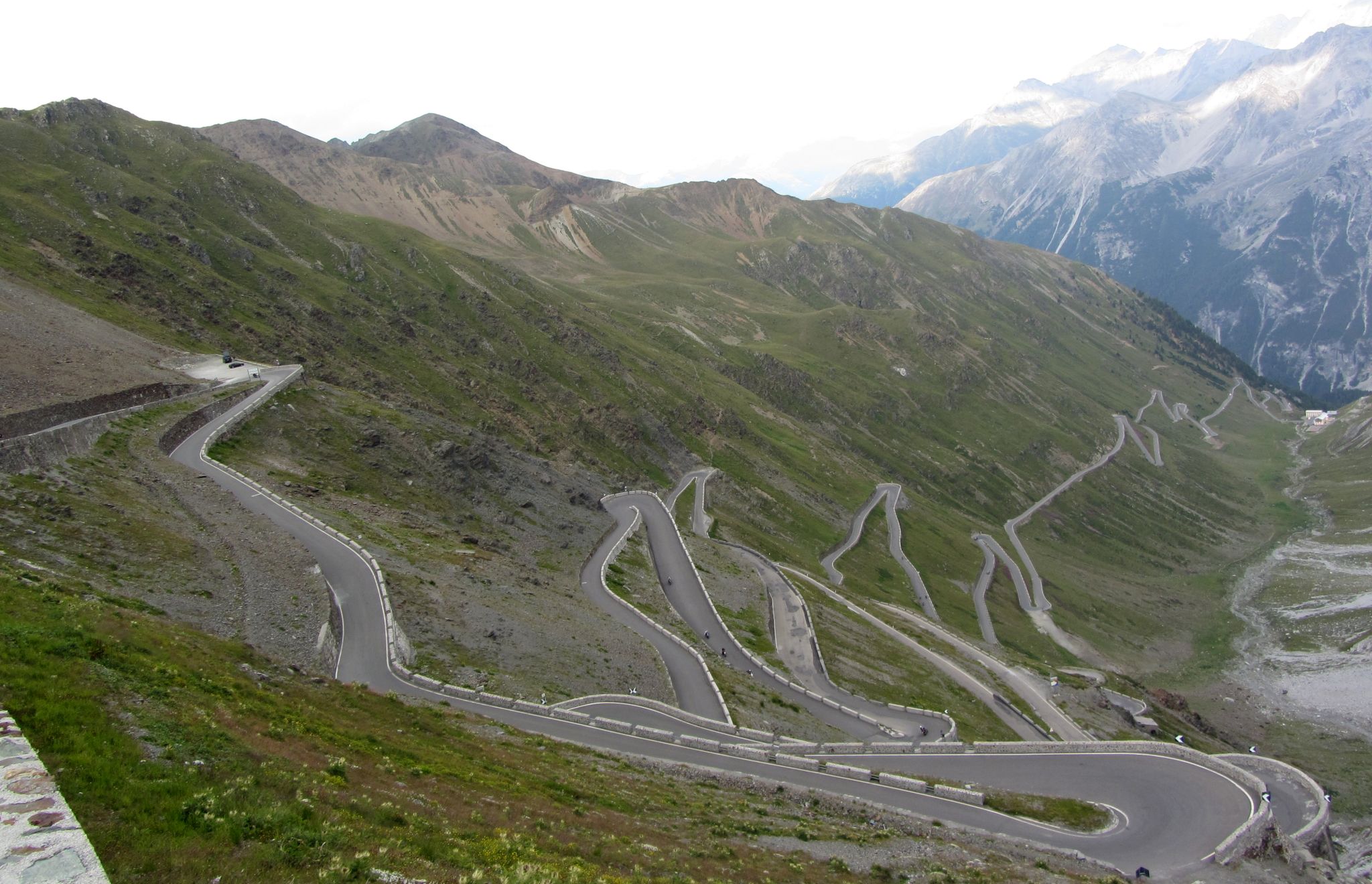 Hair-pin bends on road to Stelvio Pass