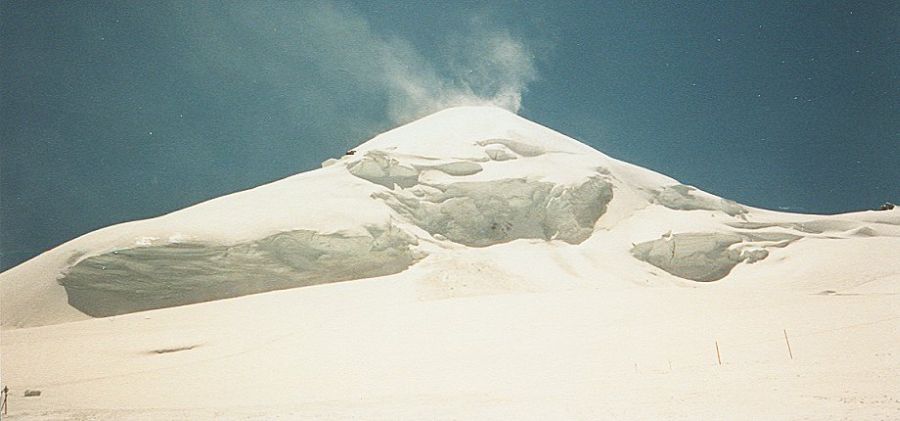 Allalinhorn in the Mischabel Range from ski slopes above Saas Fe