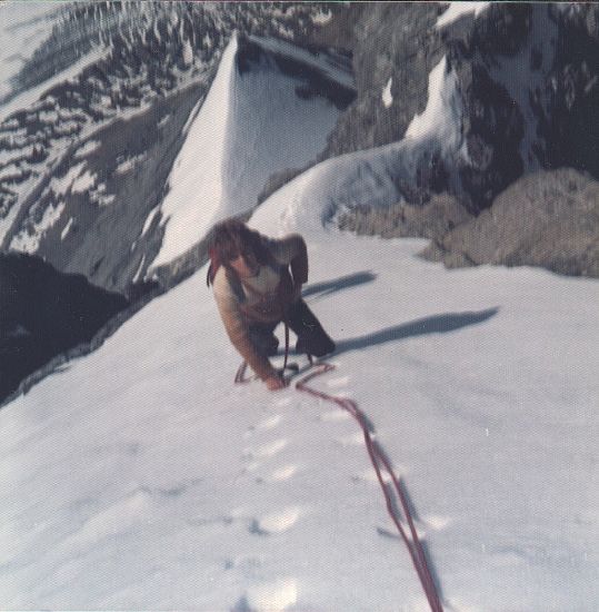 On the SW Ridge ( original ascent route ) of the Jungfrau - the original route of ascent