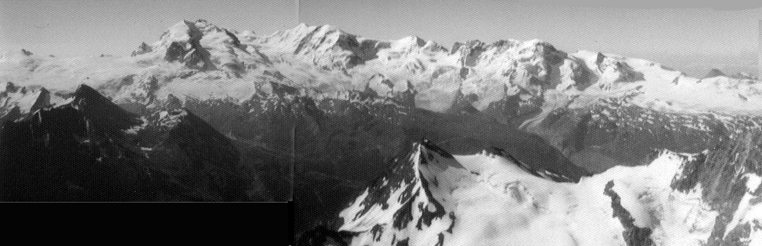 Monte Rosa, Lyskamm and Breithorn from the Weisshorn