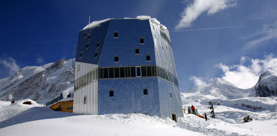 New Monte Rosa hut in the Zermatt region of the Swiss Alps