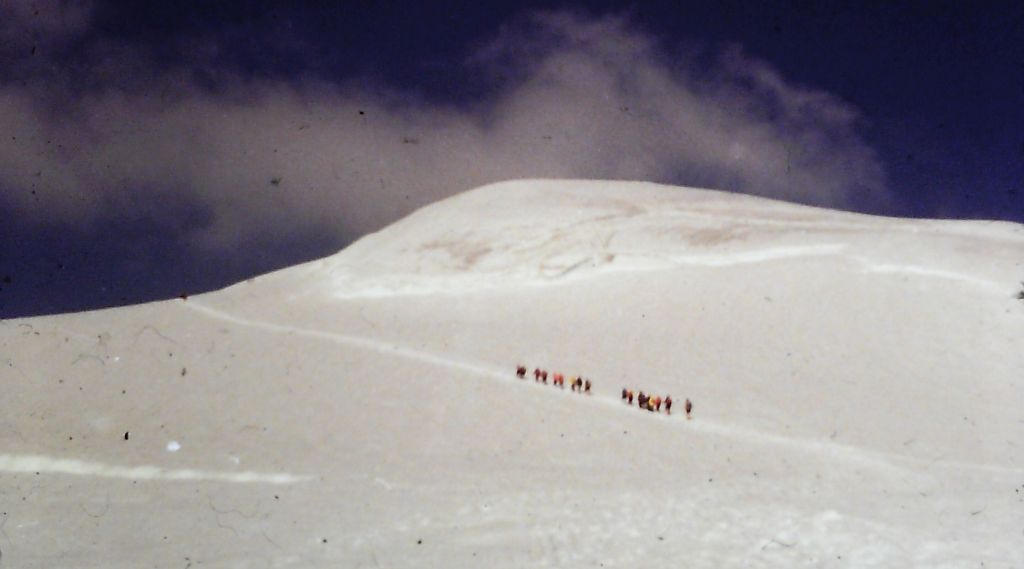 Climbing party on ascent to summit dome of the Gross Venediger