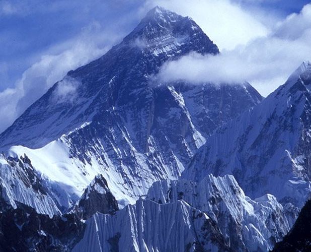 Summit pyramid of Mount Everest