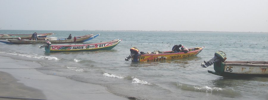 Boats at waterfront in Banjul