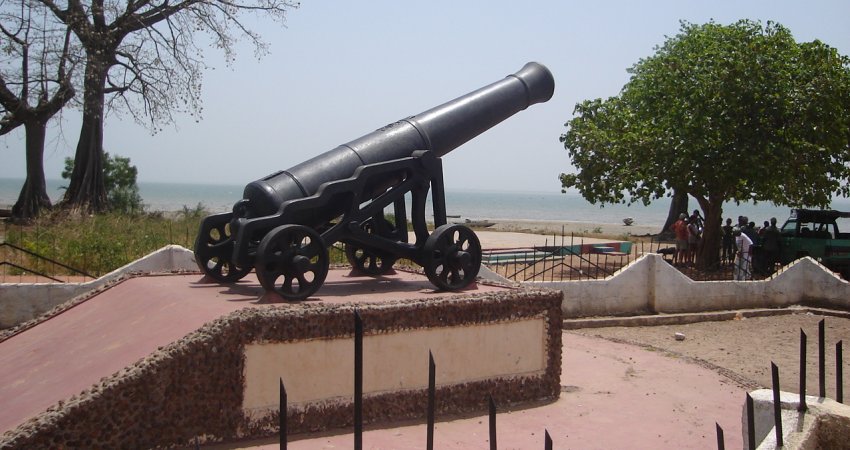 Old British cannon at Albreda