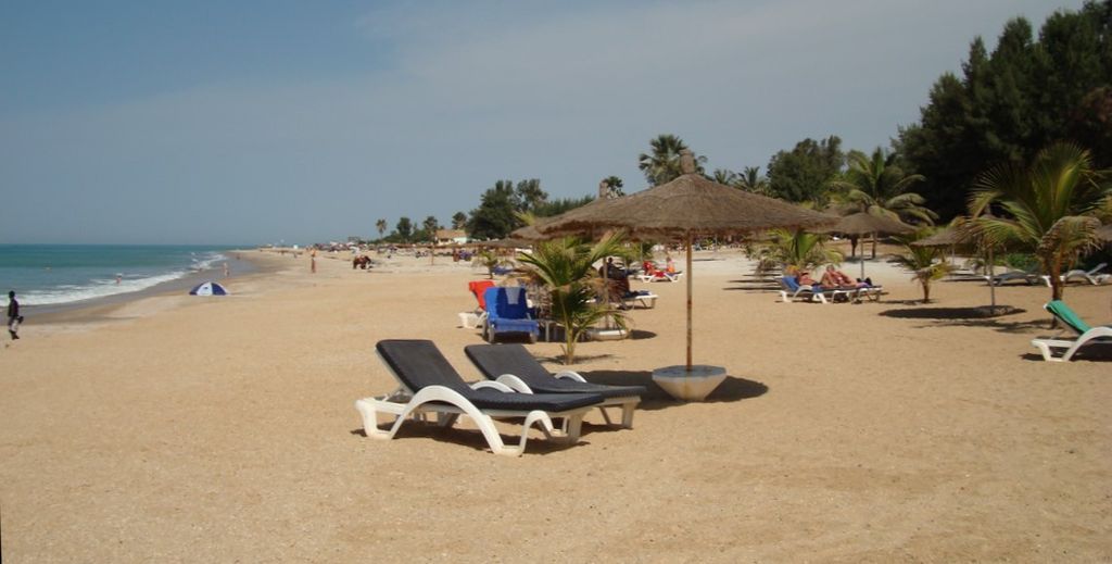 Kololi Beach resort on the Atlantic coast of The Gambia in West Africa