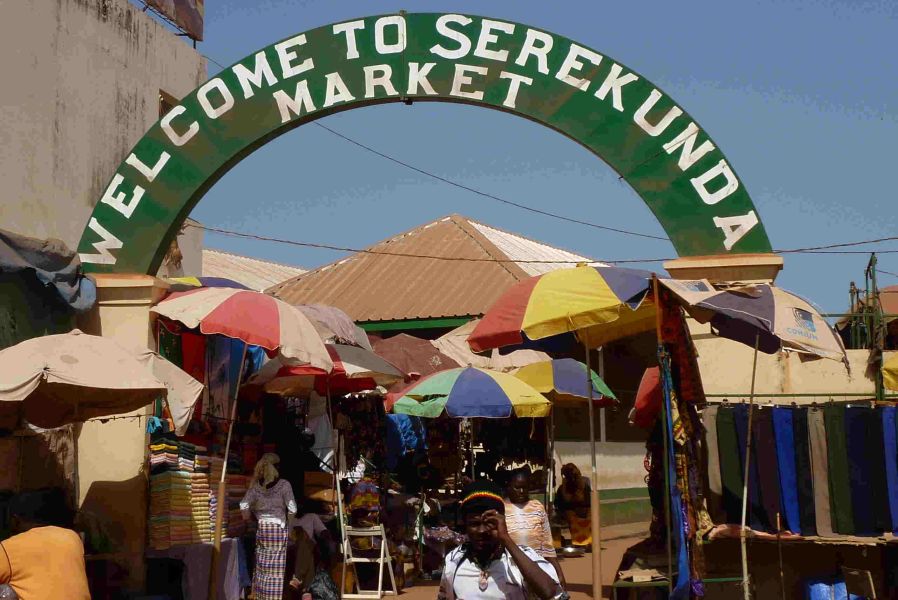 Central Market in Serekunda in The Gambia in West Africa
