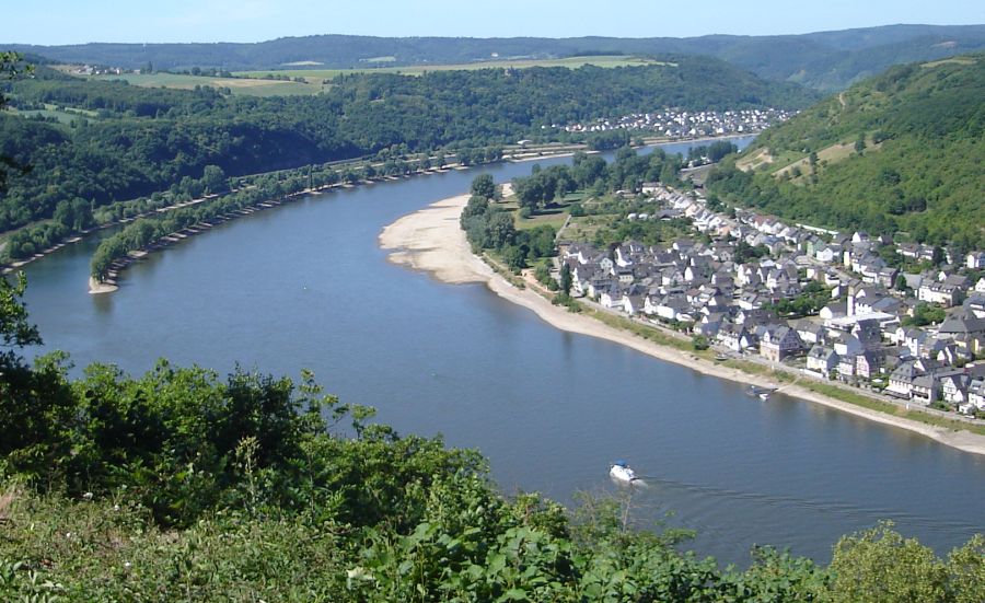 Rhine River near Koblenz in the Eifel Region of Germany