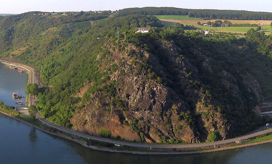 Lorelei above the Rhine River in Germany