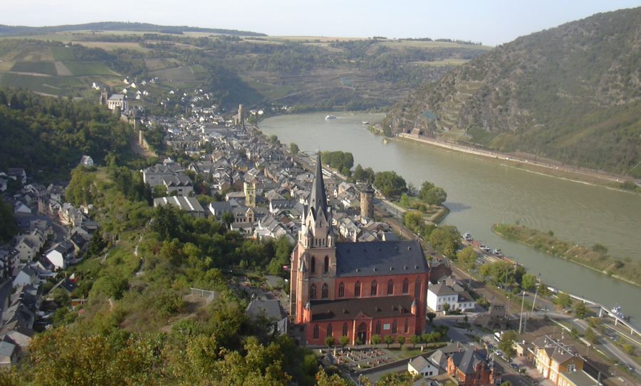 Oberwesel on the River Rhine in Germany