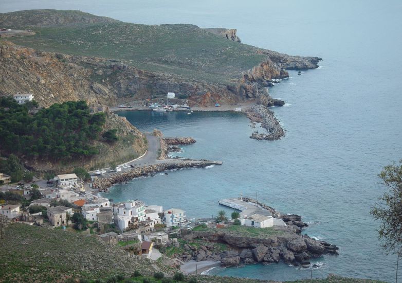 Village of Chora Sfakion on Greek Island of Crete