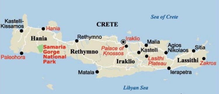 Map of Crete ( Kreta )